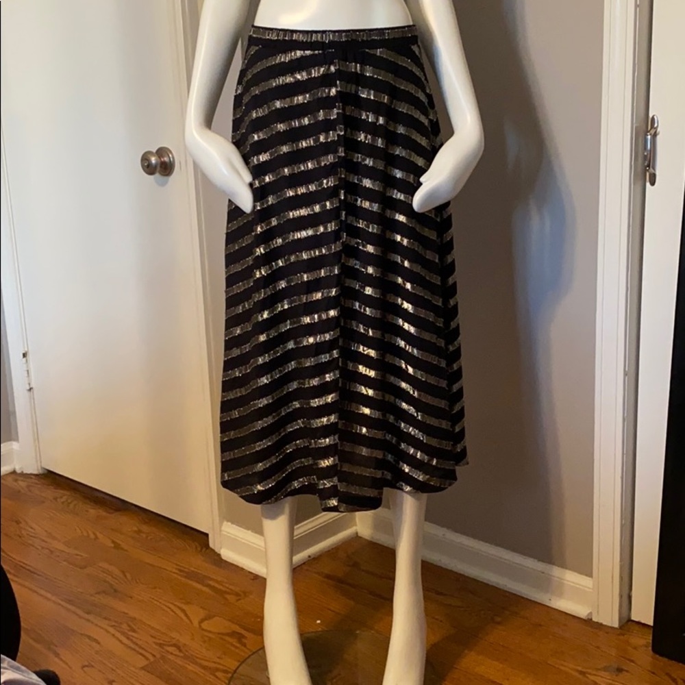 Black & Silver Long Flowy NYE Skirt